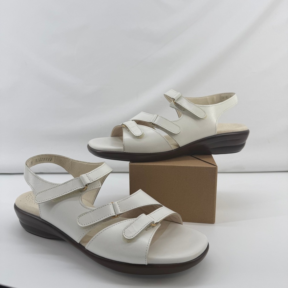 SAS Tripad Comfort Women 11 M White Leather Triple Strap Adjustable Sandals USA